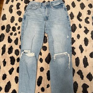 Women's Light Blue Distressed Jeans
